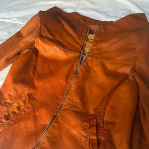 RARE Rick Owens rider leather jacket size 36 ITALY / S or size 6 - burnt orange